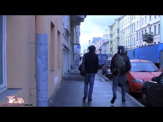 two girls took off a guy on the street, he didn't mind at all)